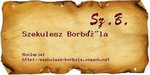 Szekulesz Borbála névjegykártya