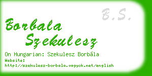 borbala szekulesz business card