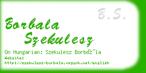 borbala szekulesz business card